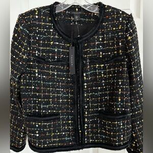 NWT CROPPED TAHARI TWEED JACKET